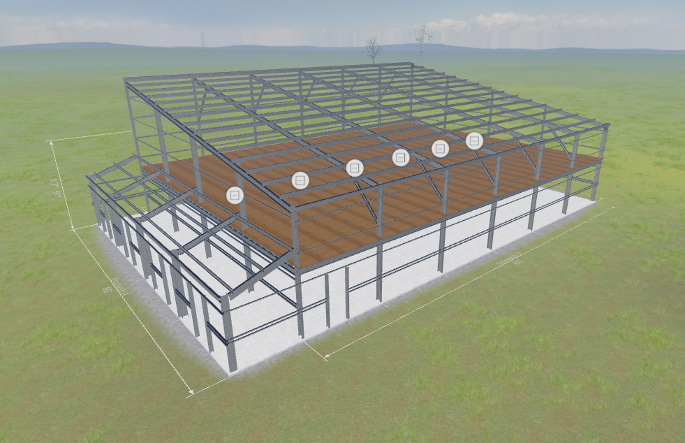 Mezzanine view of customized building